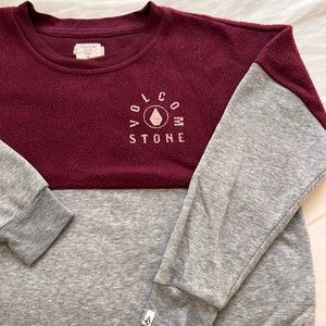 Volcom stone cropped crew neck sweater